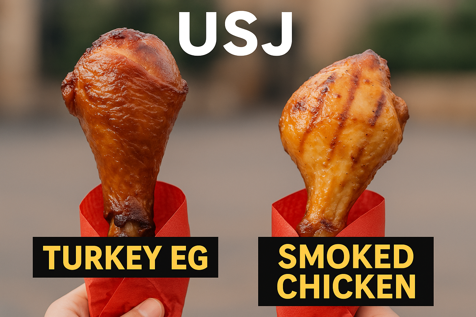 ユニバ、ターキーレッグ　スモークチキンの違い