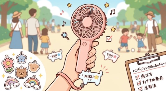 ハンディ ファン めじ る し チャーム